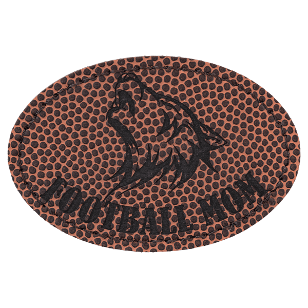 3" x 2" Football Oval Leatherette Patch with Pro Adhesive – item PTH565 image 3