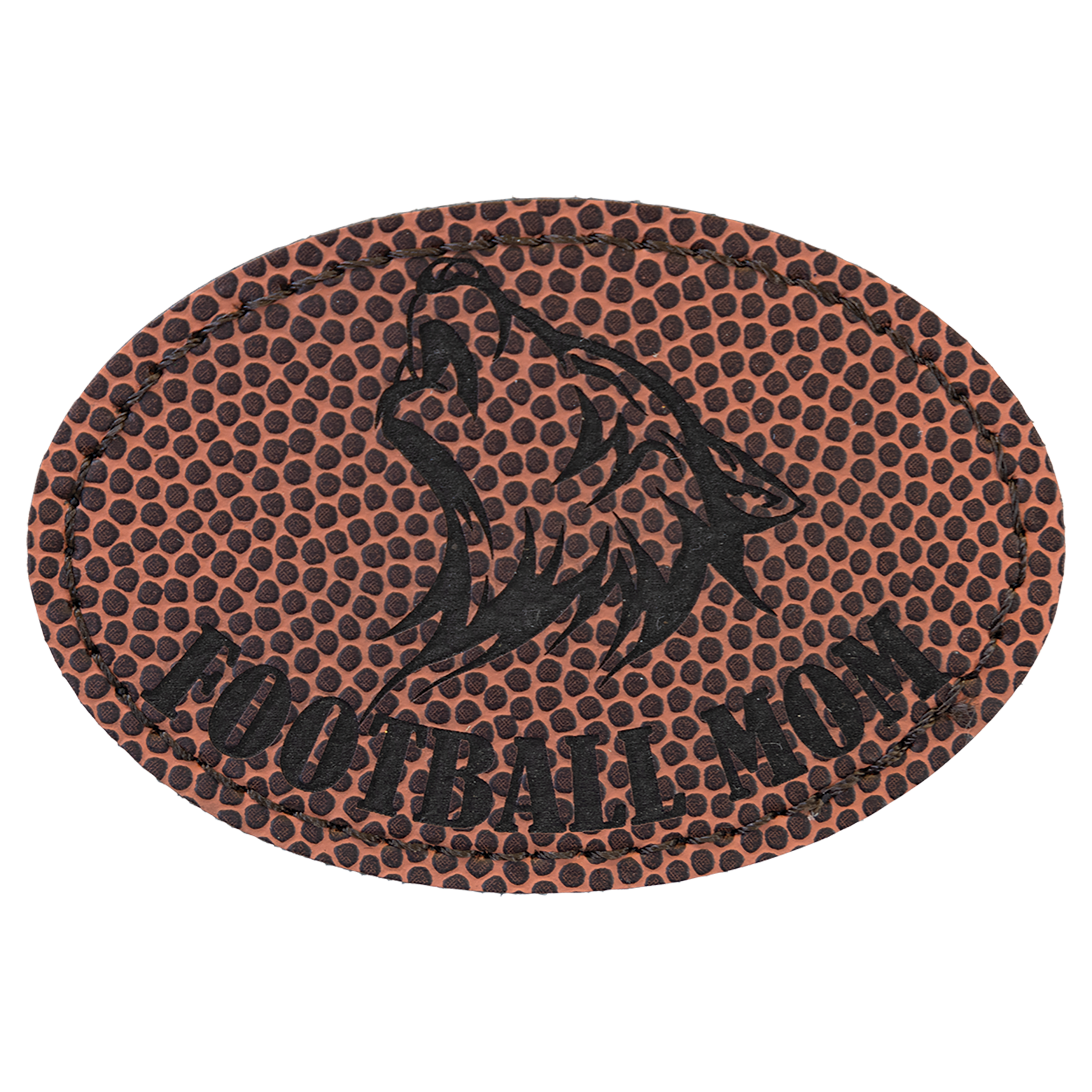 3" x 2" Football Oval Leatherette Patch with Pro Adhesive – item PTH565