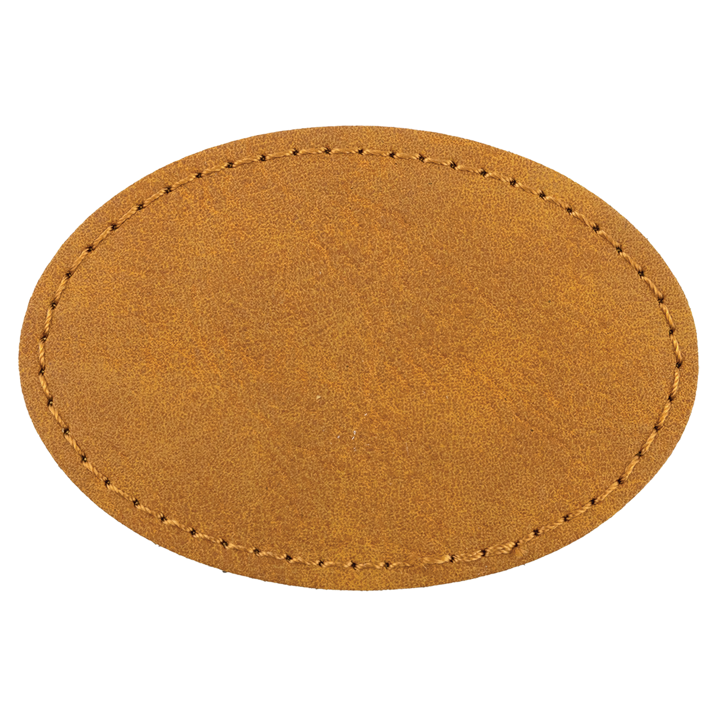 3" x 2" Light Brown Oval Leatherette Patch with Pro Premier – item PTH567 image 3