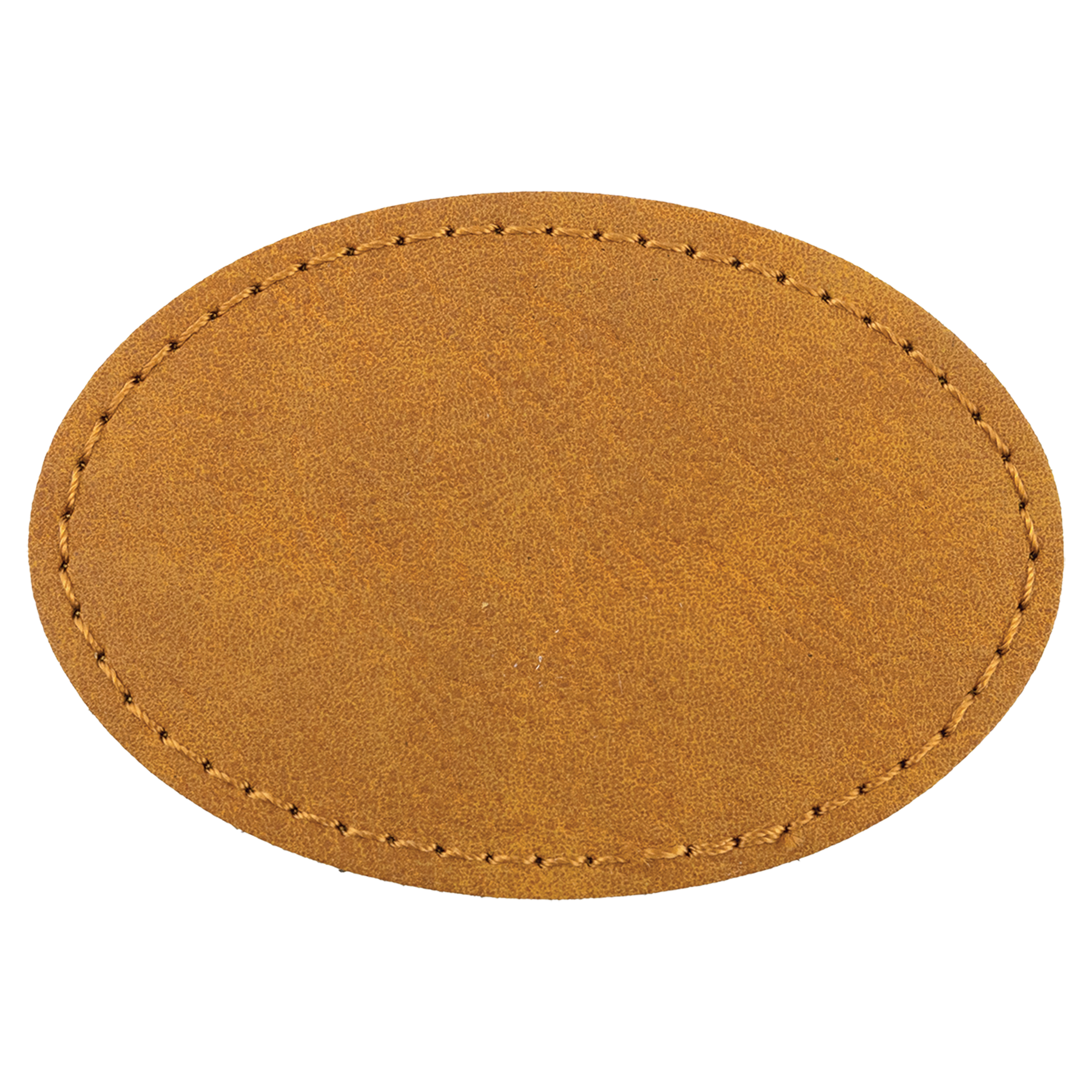 3" x 2" Light Brown Oval Leatherette Patch with Pro Premier – item PTH567 image 3