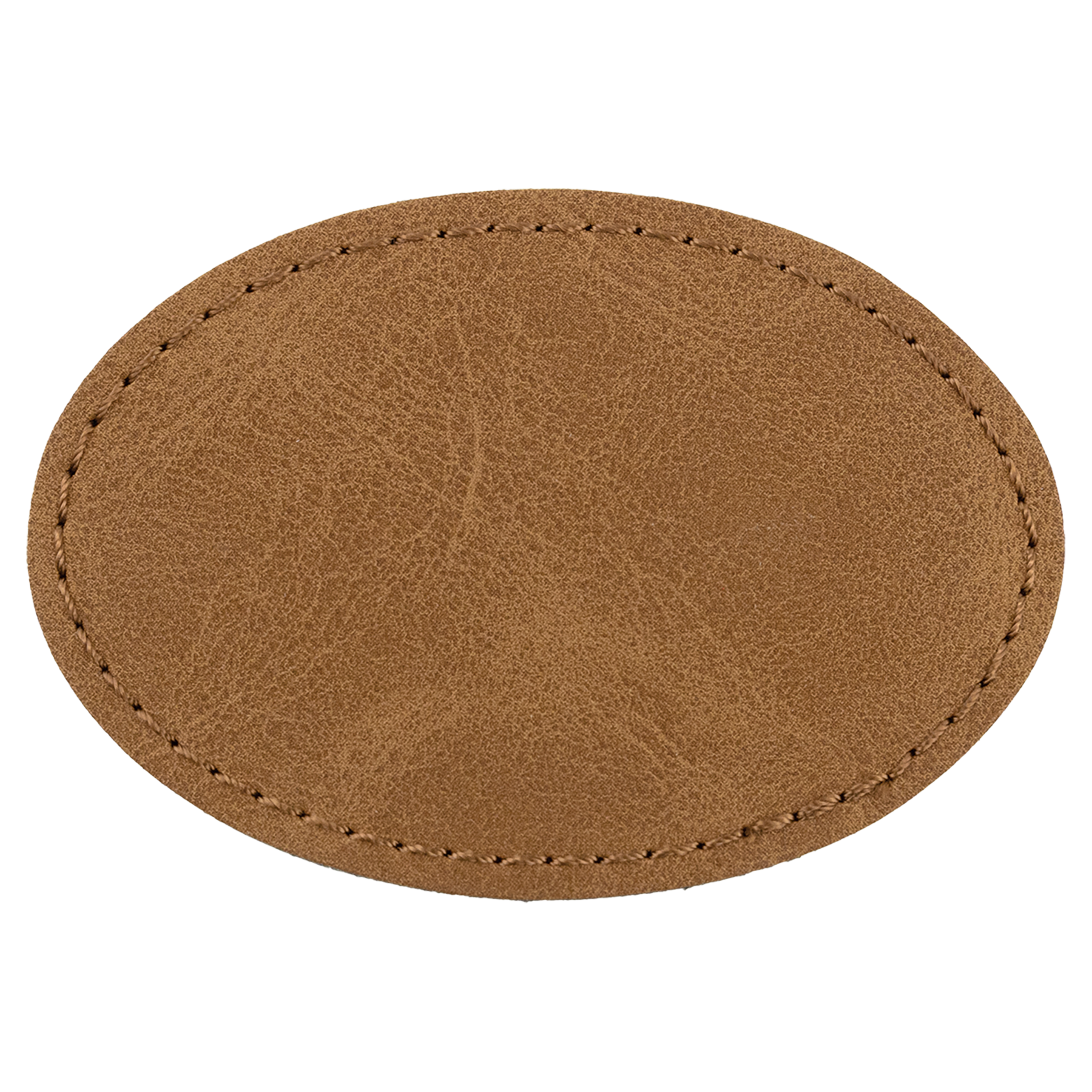 3" x 2" Medium Brown Oval Leatherette Patch with Pro Premier – item PTH568 image 3
