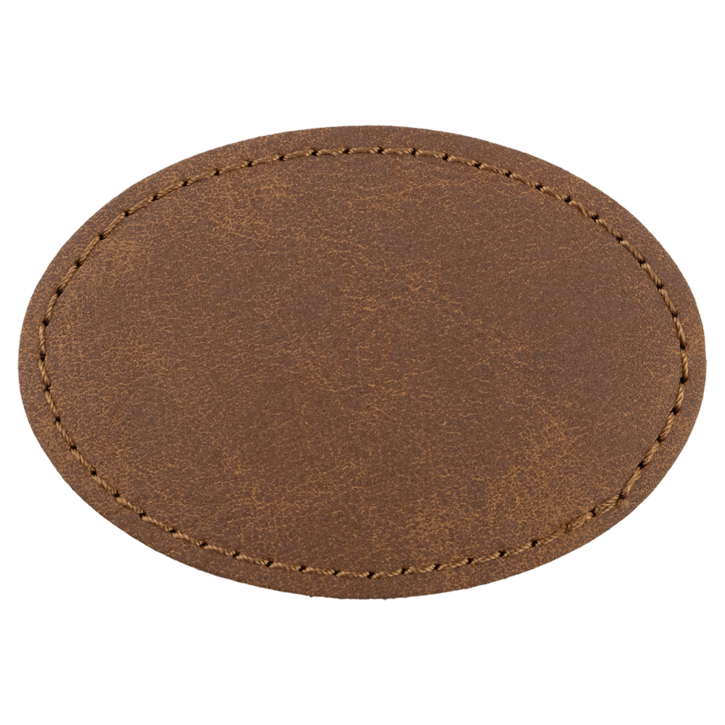 3" x 2" Dark Brown Oval Leatherette Patch with Pro Premier – item PTH569 image 3