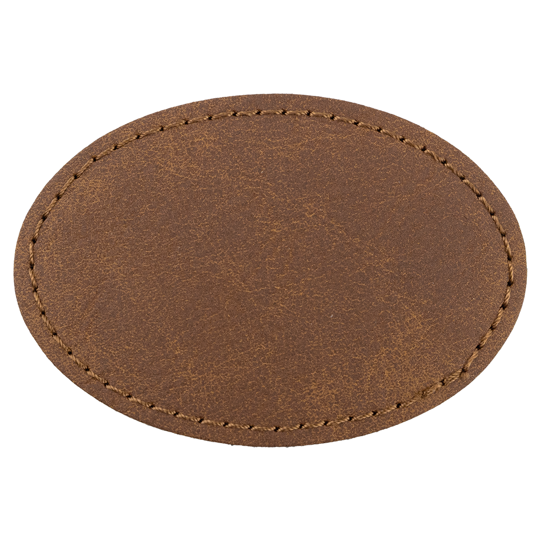 3" x 2" Dark Brown Oval Leatherette Patch with Pro Premier – item PTH569 image 3
