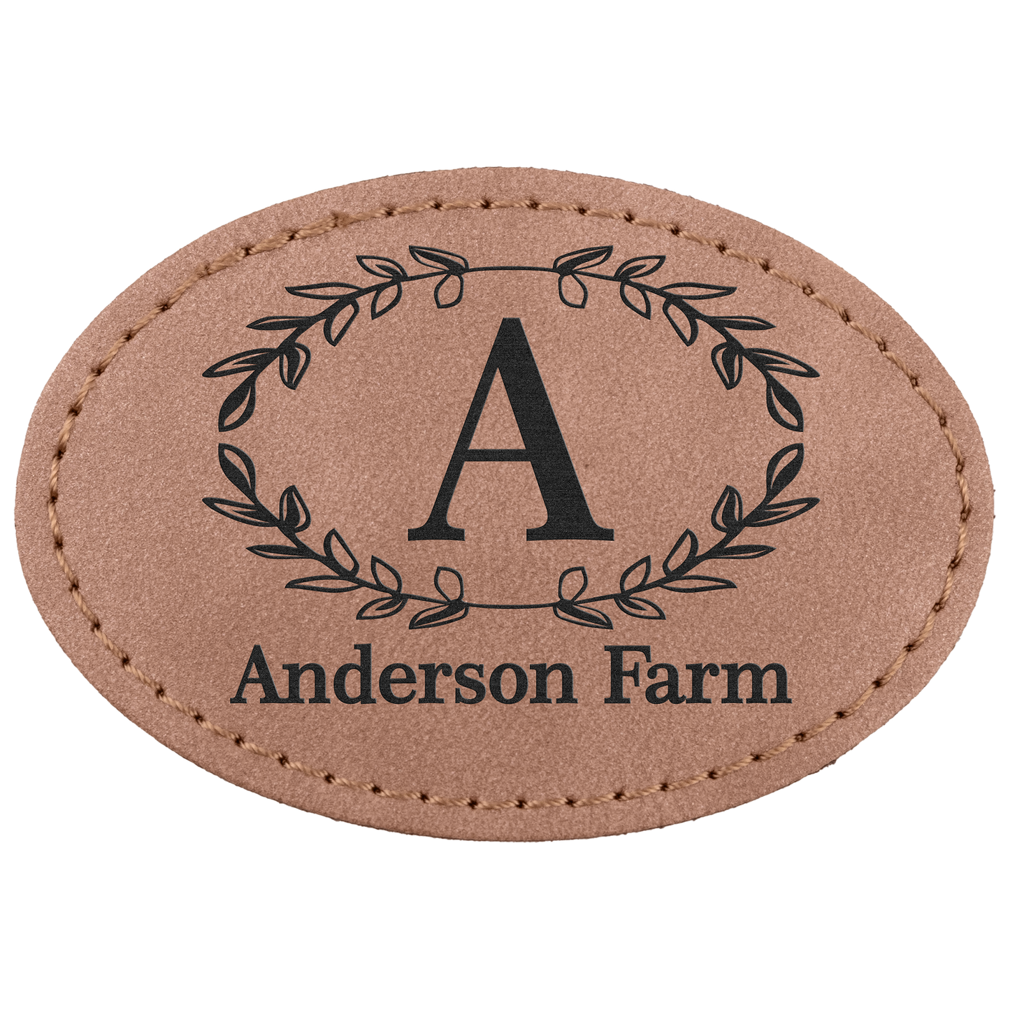 3" x 2" Blush Oval Leatherette Patch with Kota Pro Premier – item PTH570 image 2