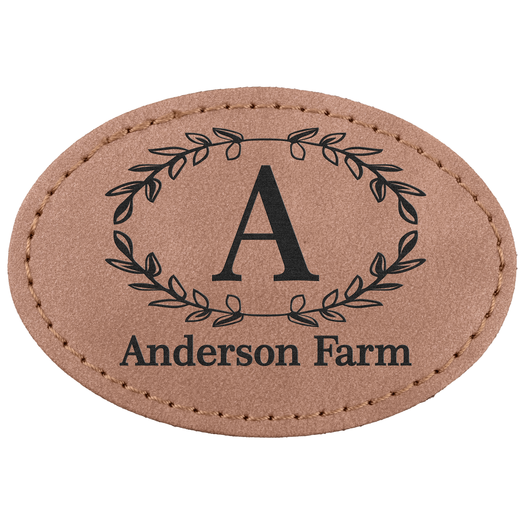 3" x 2" Blush Oval Leatherette Patch with Kota Pro Premier – item PTH570 image 2