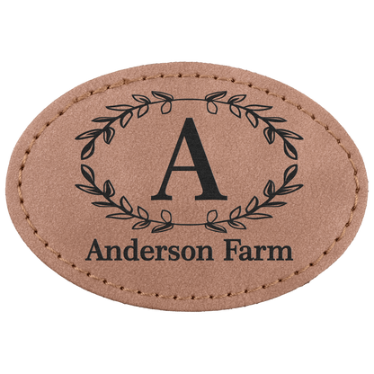 3" x 2" Blush Oval Leatherette Patch with Kota Pro Premier – item PTH570 image 2