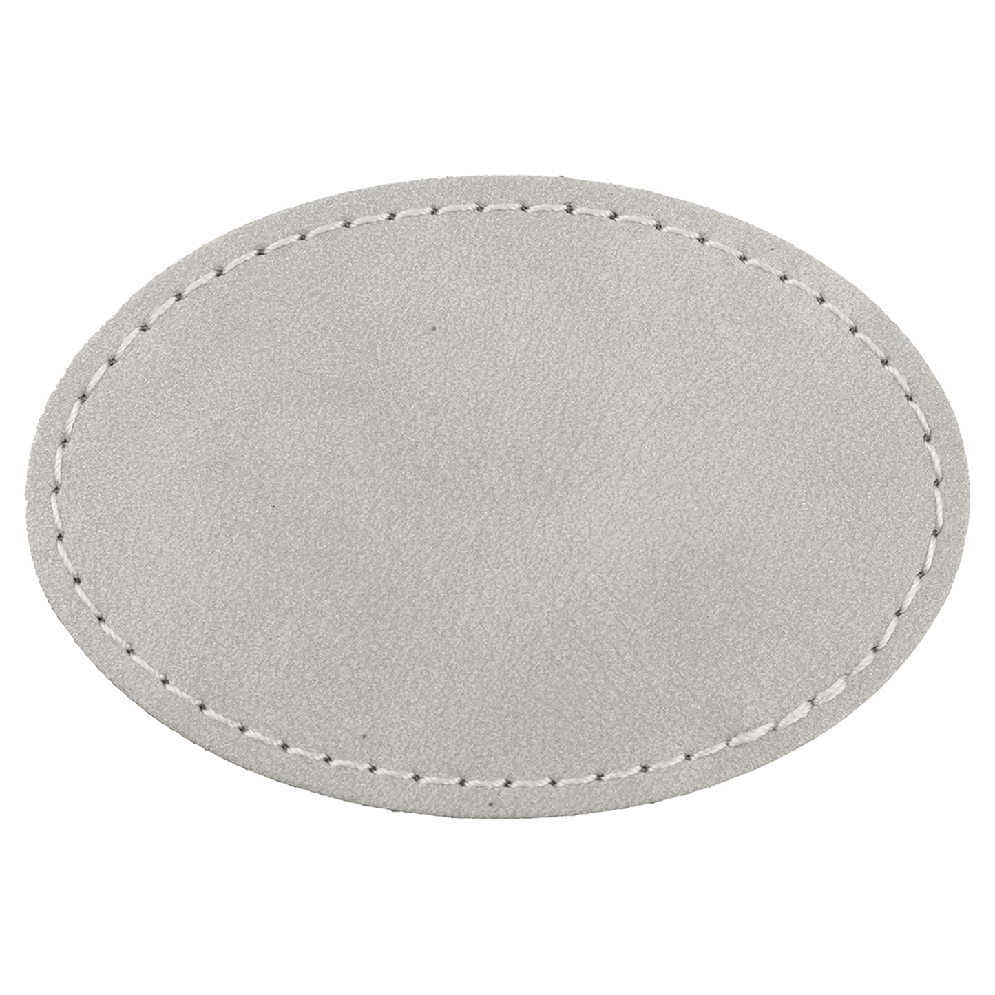 3" x 2" Light Gray Oval Leatherette Patch with Pro Premier – item PTH571 image 3