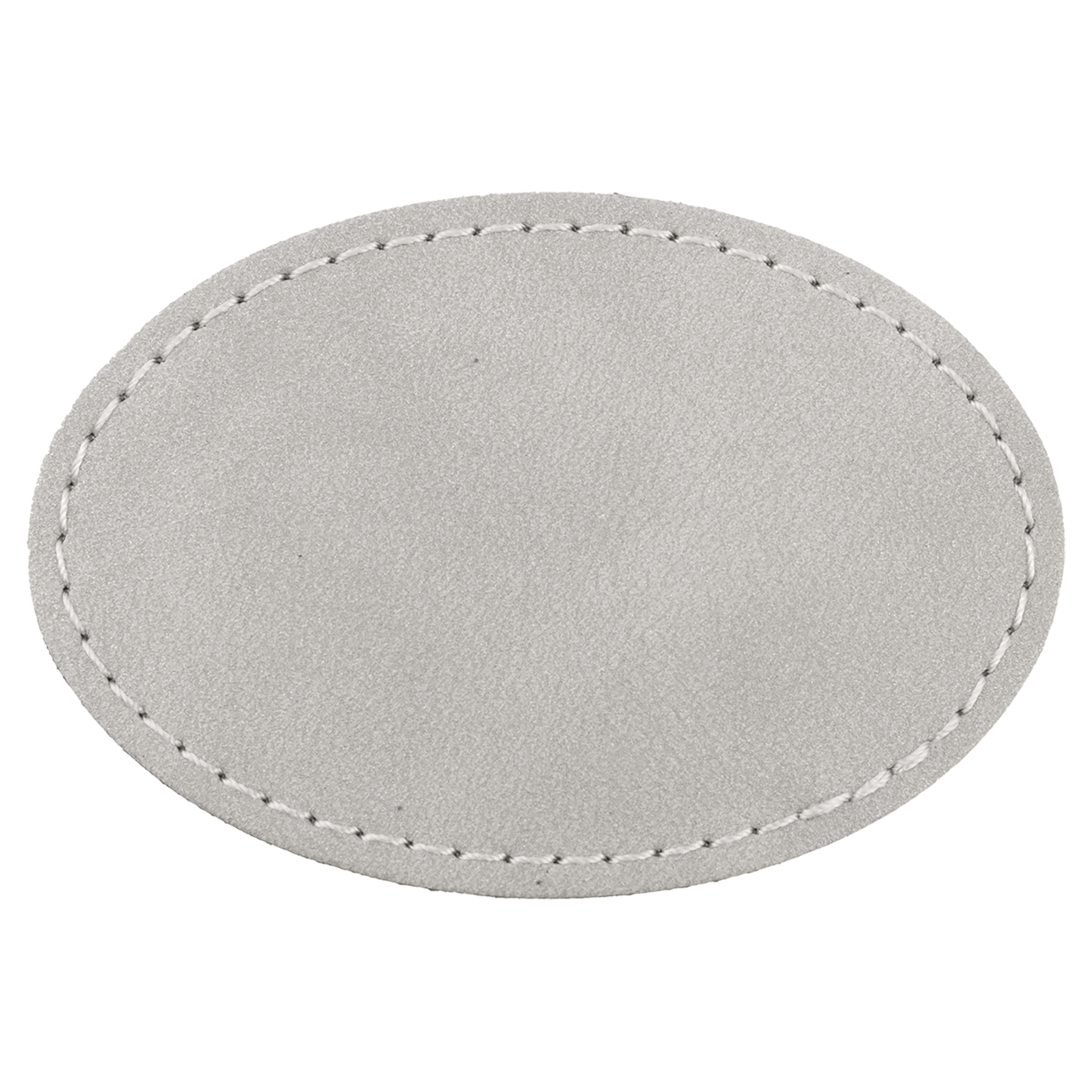 3" x 2" Light Gray Oval Leatherette Patch with Pro Premier – item PTH571 image 3