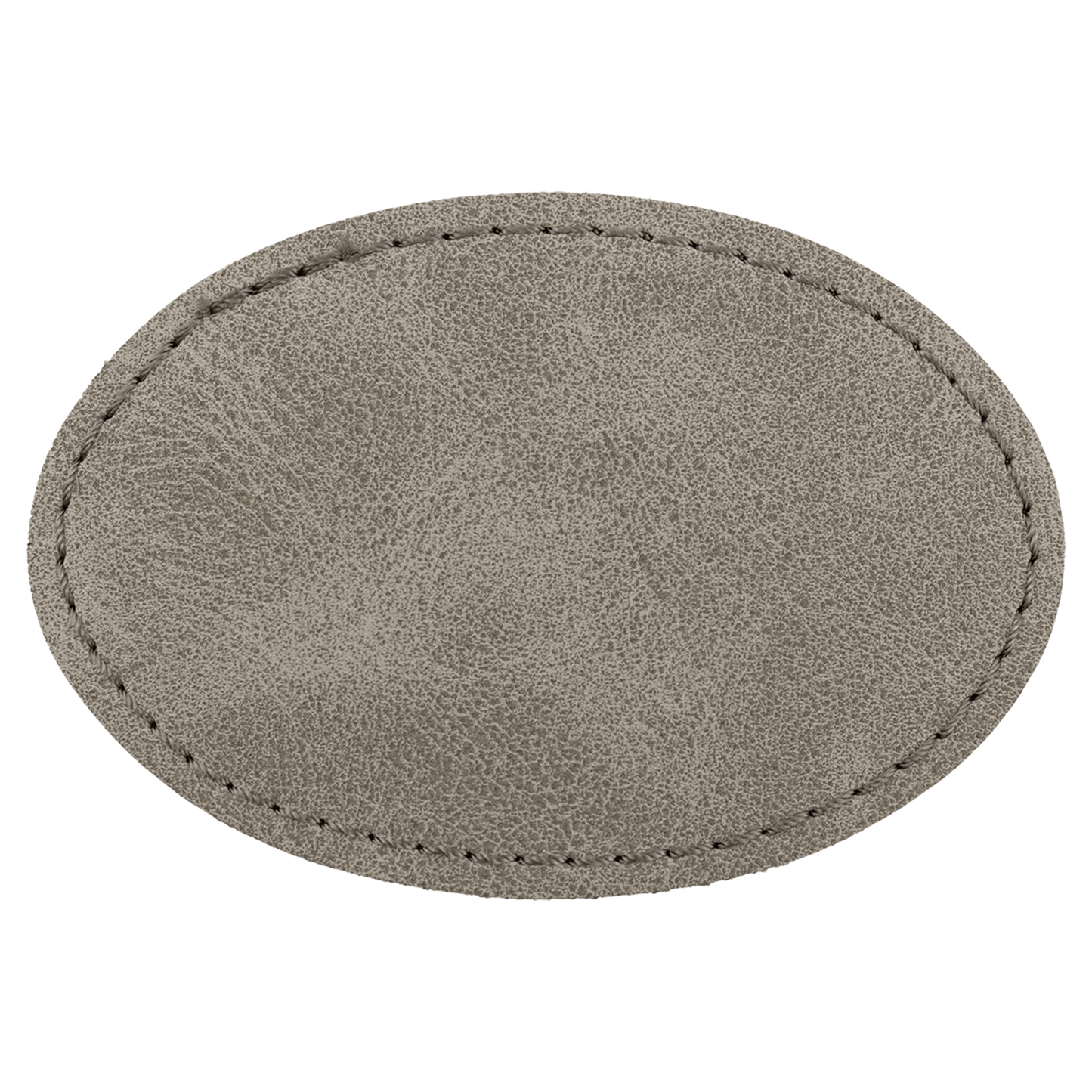 3" x 2" Light Gray Oval Leatherette Patch with Pro Premier – item PTH572 image 3