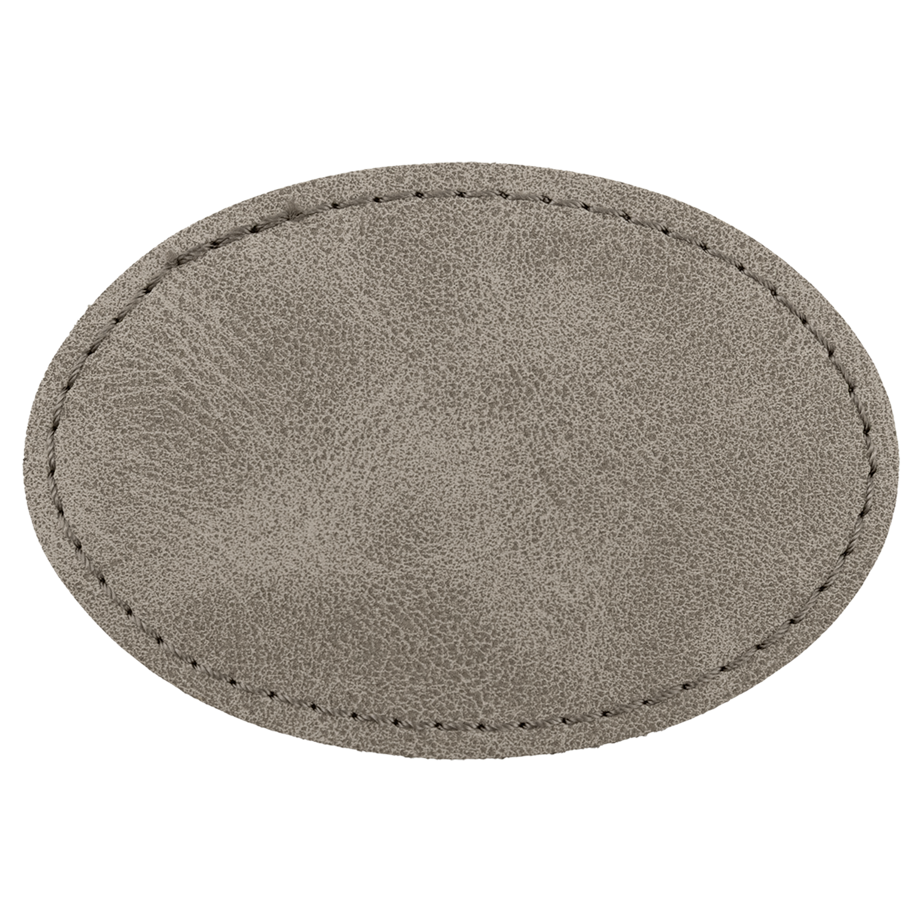 3" x 2" Light Gray Oval Leatherette Patch with Pro Premier – item PTH572 image 3