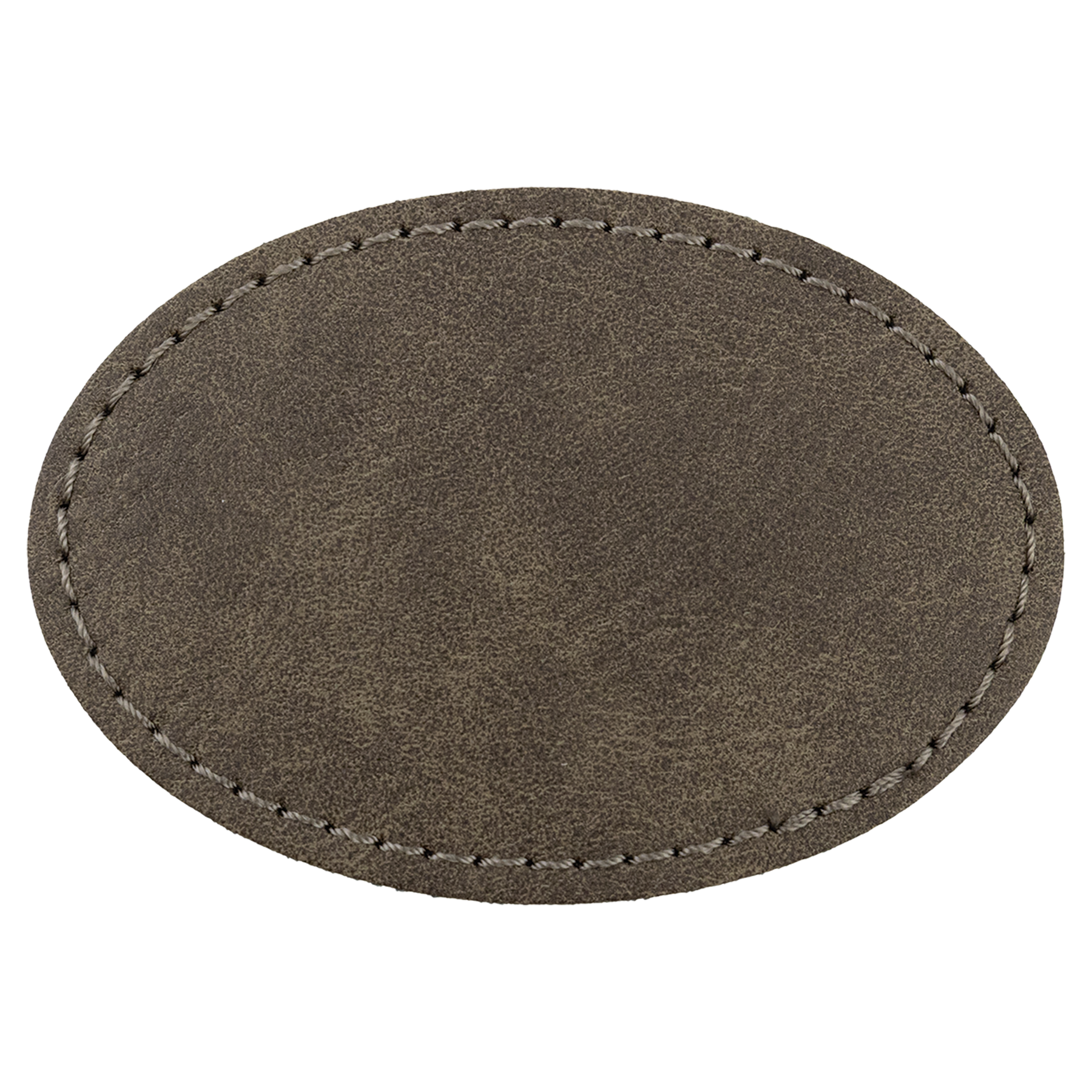 3" x 2" Dark Gray Oval Leatherette Patch with Pro Premier – item PTH573 image 3