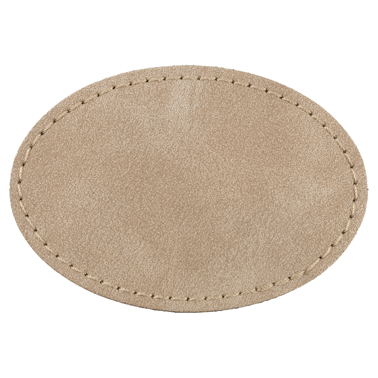 3" x 2" Light Tan Oval Leatherette Patch with Pro Premier – item PTH574 image 3