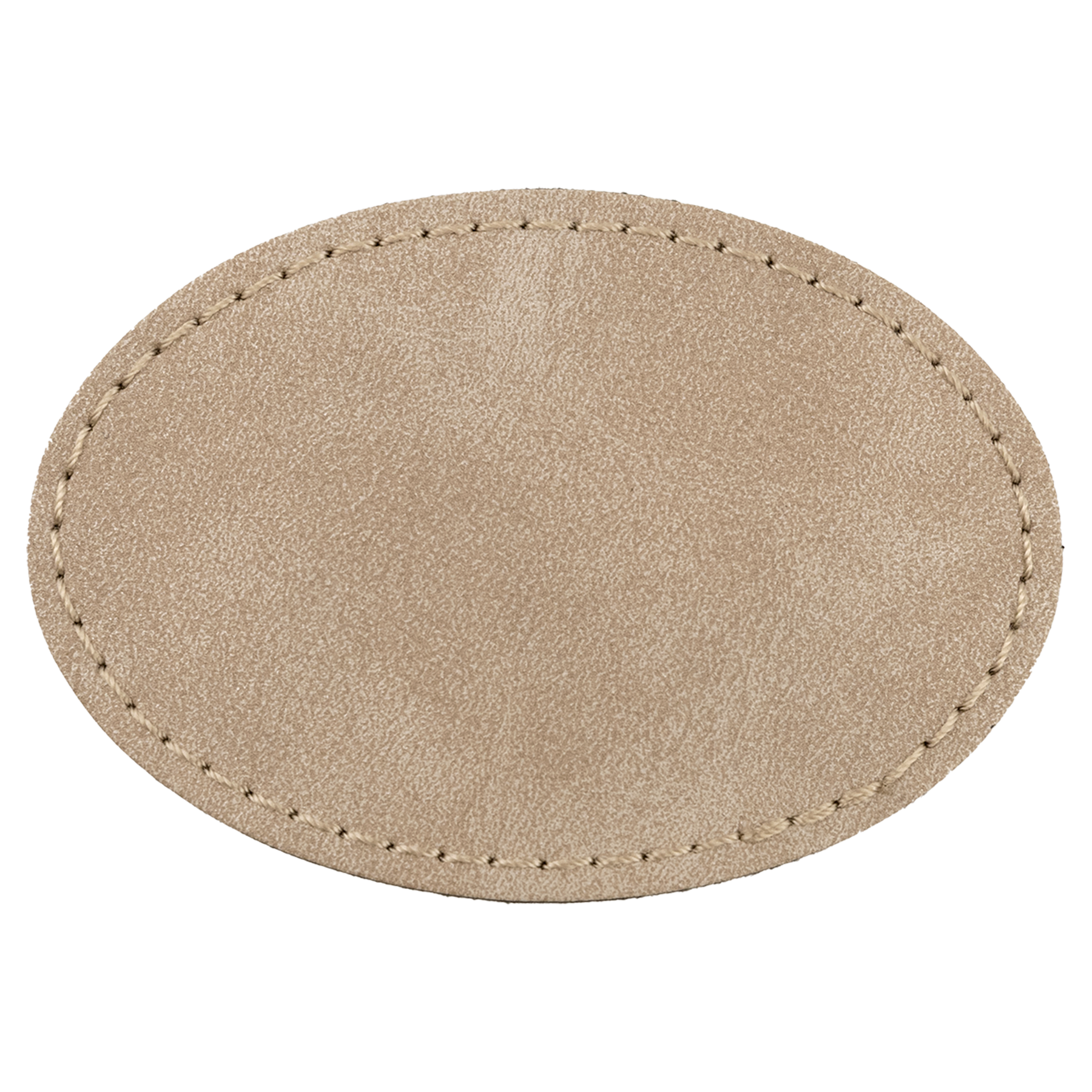 3" x 2" Light Tan Oval Leatherette Patch with Pro Premier – item PTH574 image 3