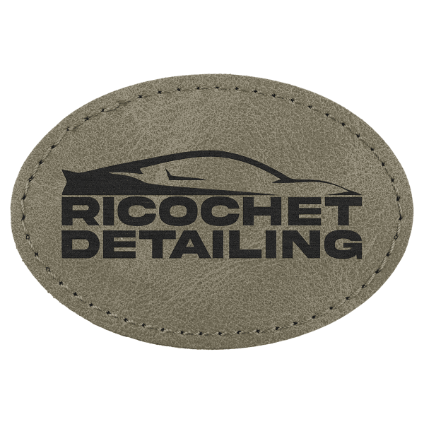 3" x 2" Light Green Oval Leatherette Patch with Pro Premier – item PTH575 image 4