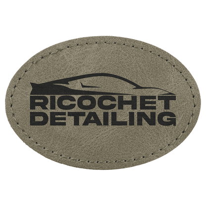 3" x 2" Light Green Oval Leatherette Patch with Pro Premier – item PTH575 image 4