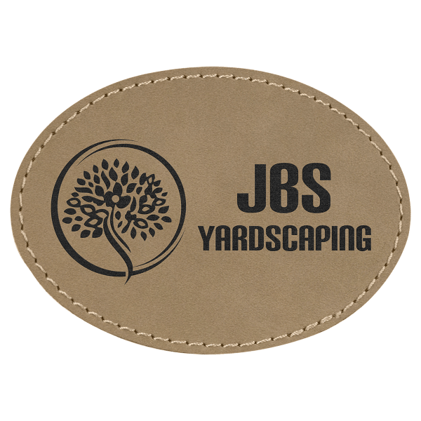 3.5" x 2.5" Light Brown Oval Leatherette Patch with Adhesive – item PTH601 image 4