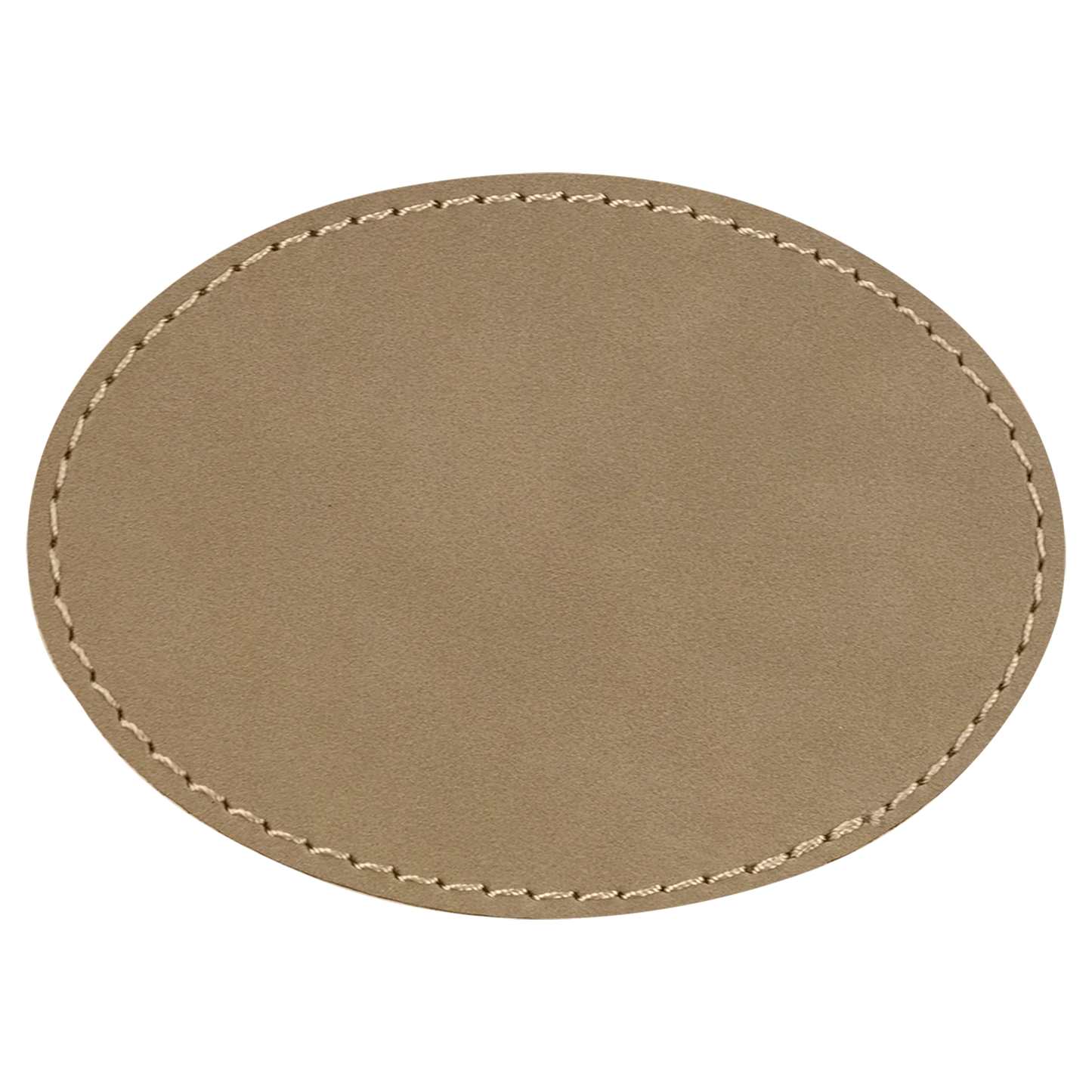 3.5" x 2.5" Light Brown Oval Leatherette Patch with Adhesive – item PTH601 image 3