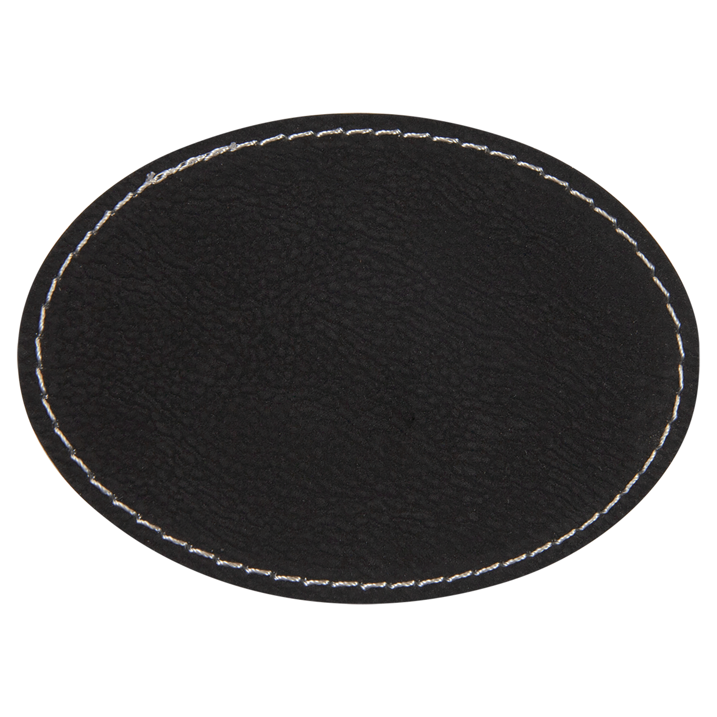 3.5" x 2.5" Black/Silver Oval Patch with Adhesive – item PTH603 image 3
