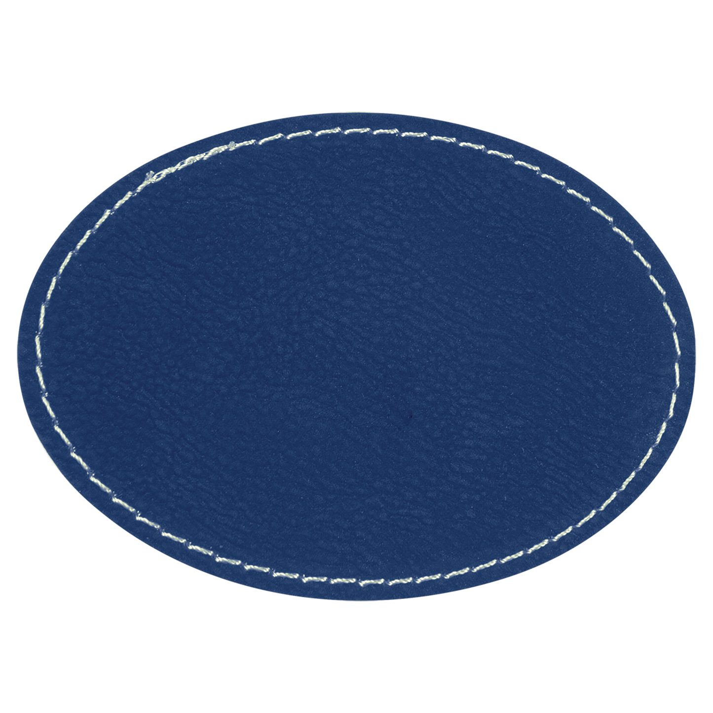 3.5" x 2.5" Blue/Silver Oval Leatherette Patch with Adhesive – item PTH609 image 2