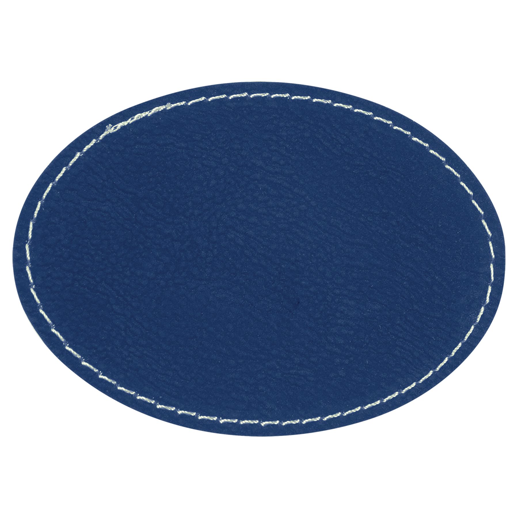 3.5" x 2.5" Blue/Silver Oval Leatherette Patch with Adhesive – item PTH609 image 2