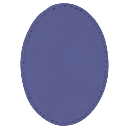 3.5" x 2.5" Purple Oval Leatherette Patch with Adhesive – item PTH614 image 2