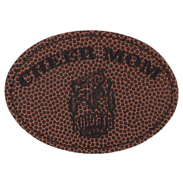3.5" x 2.5" Football Oval Leatherette Patch with Adhesive – item PTH615 image 3