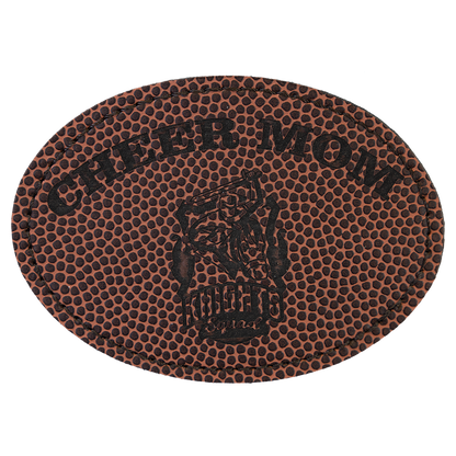 3.5" x 2.5" Football Oval Leatherette Patch with Adhesive – item PTH615