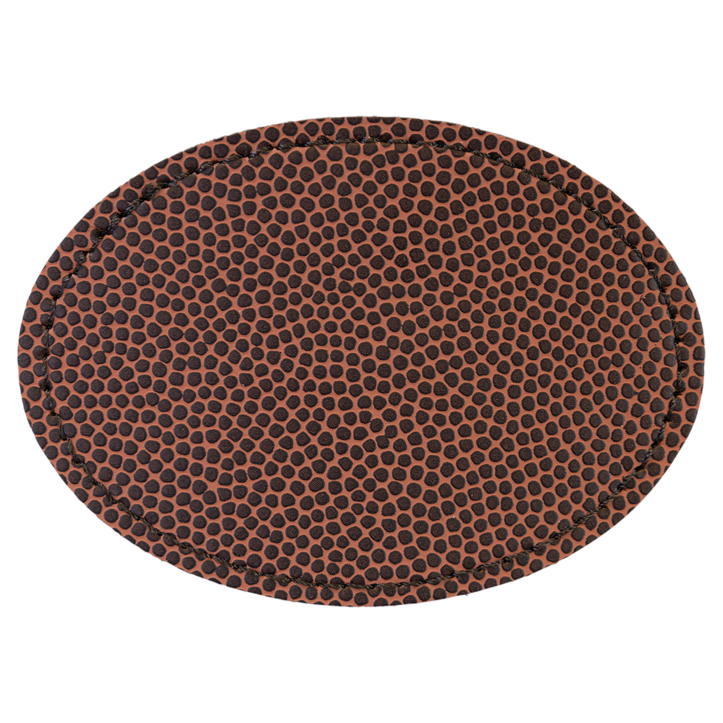 3.5" x 2.5" Football Oval Leatherette Patch with Adhesive – item PTH615 image 2