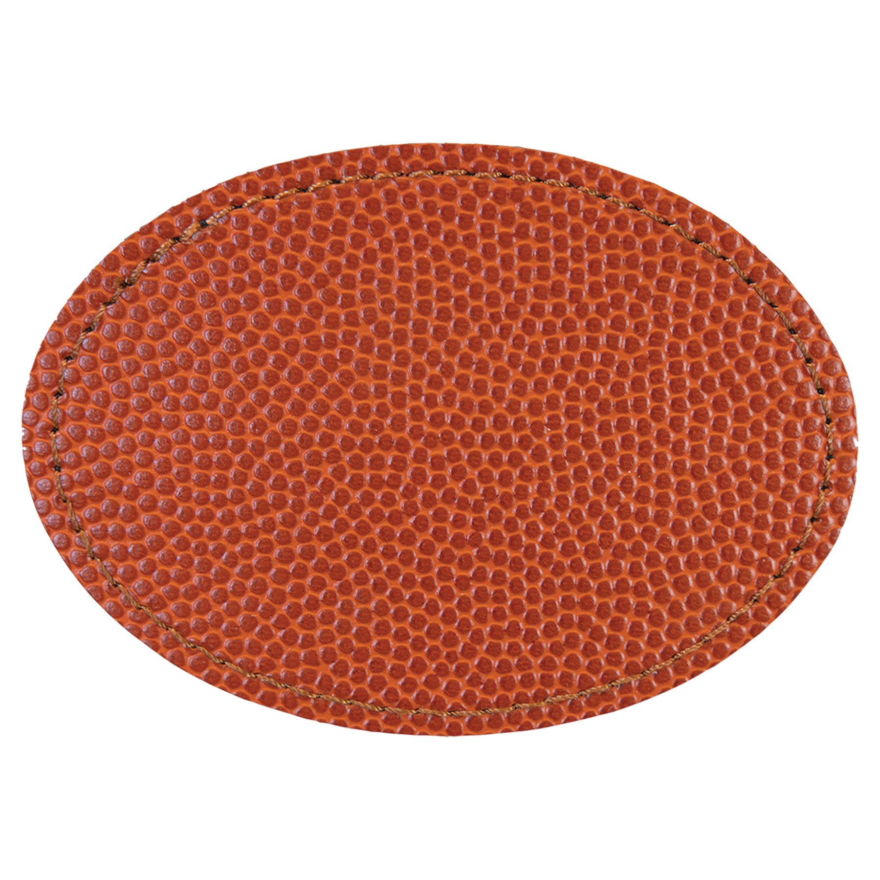 3.5" x 2.5" Basketball Oval Leatherette Patch with Adhesive – item PTH616 image 2