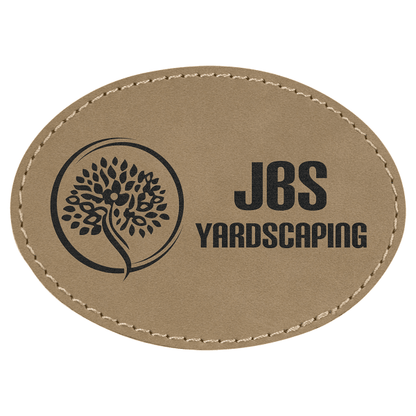 3.5" x 2.5" Light Brown Oval Leatherette Patch with Kota Pro – item PTH651 image 3