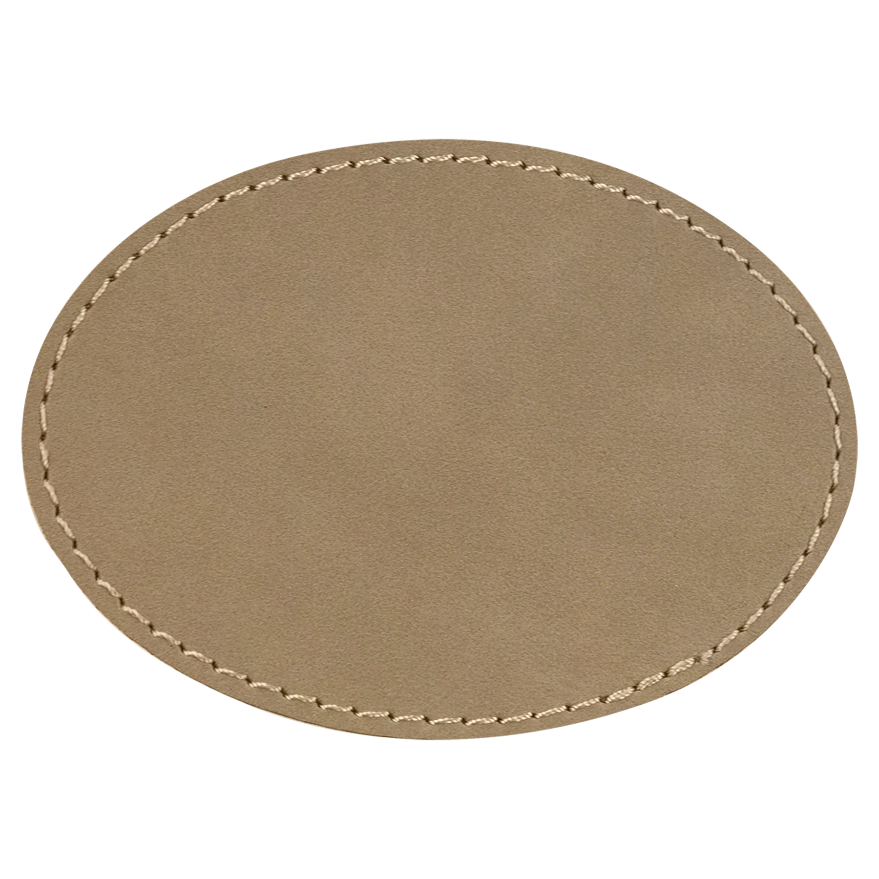 3.5" x 2.5" Light Brown Oval Leatherette Patch with Kota Pro – item PTH651 image 2