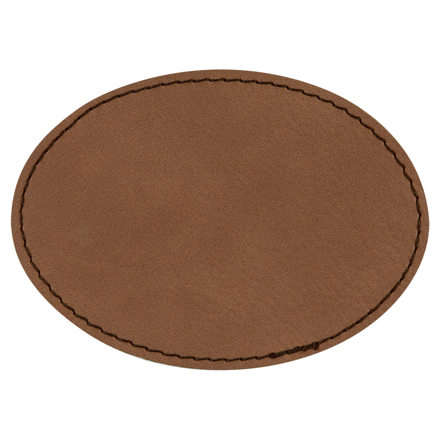 3.5" x 2.5" Dark Brown Oval Leatherette Patch with Kota Pro – item PTH655 image 2