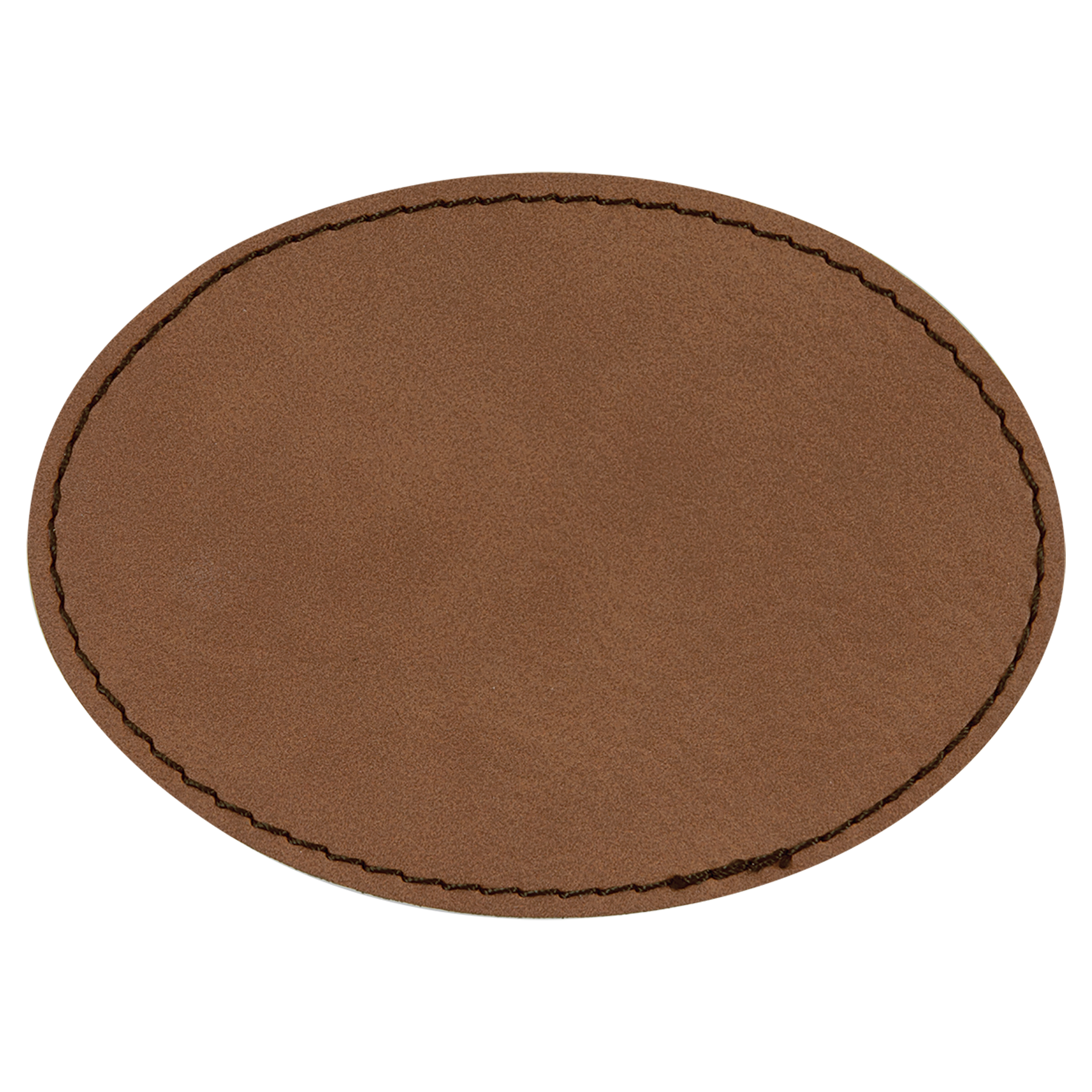 3.5" x 2.5" Dark Brown Oval Leatherette Patch with Kota Pro – item PTH655 image 2