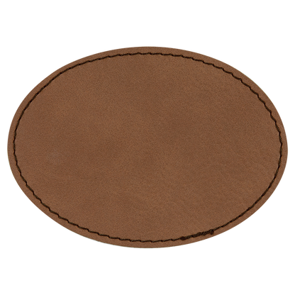 3.5" x 2.5" Dark Brown Oval Leatherette Patch with Kota Pro – item PTH655 image 2