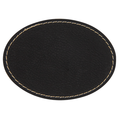 3.5" x 2.5" /Gold Oval Leatherette Patch with Kota Pro – item PTH656 image 2