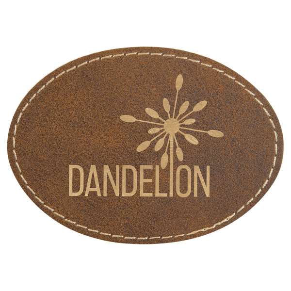 3.5" x 2.5" /Gold Oval Leatherette Patch with Kota Pro – item PTH660 image 3