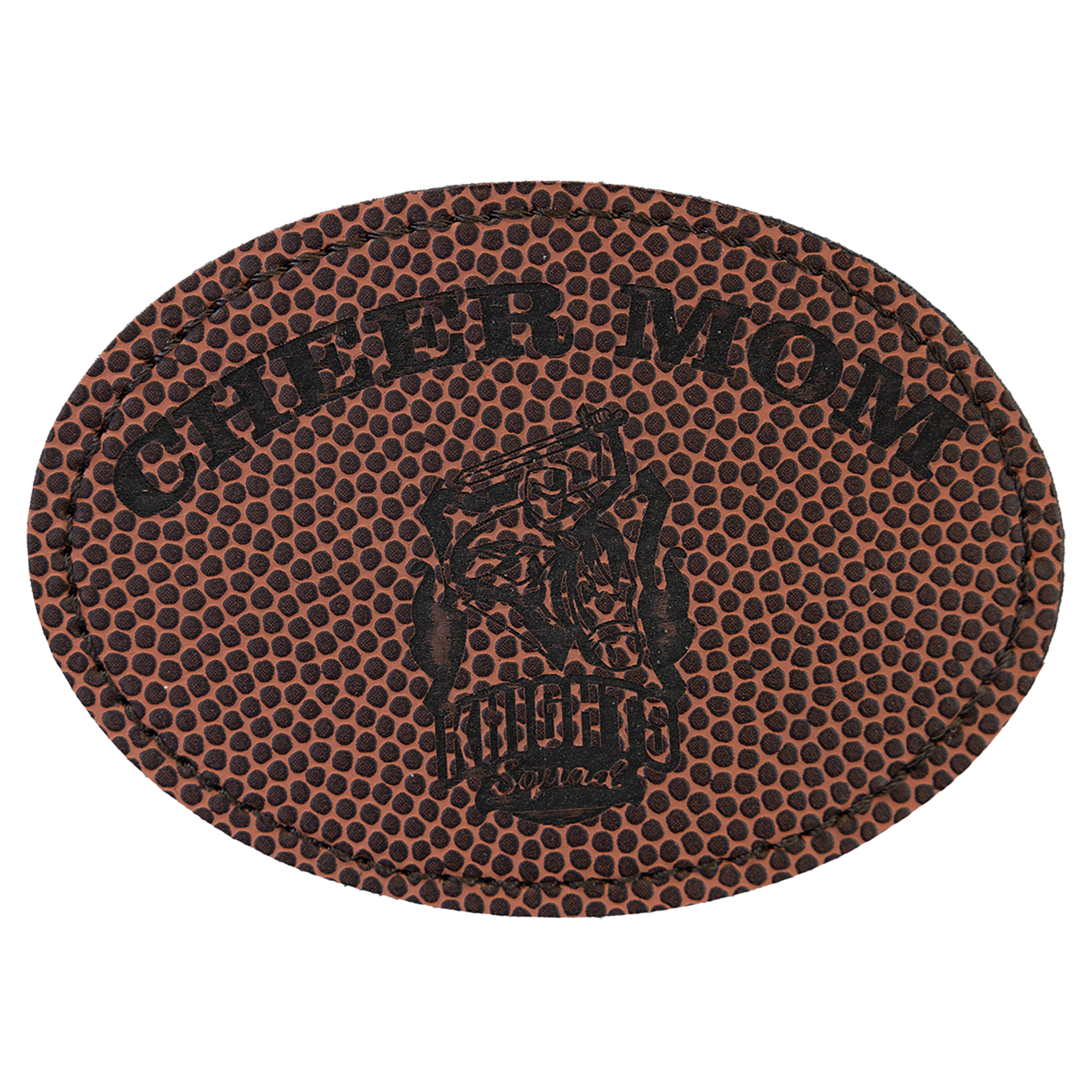3.5" x 2.5" Football Oval Leatherette Patch with Kota Pro – item PTH665