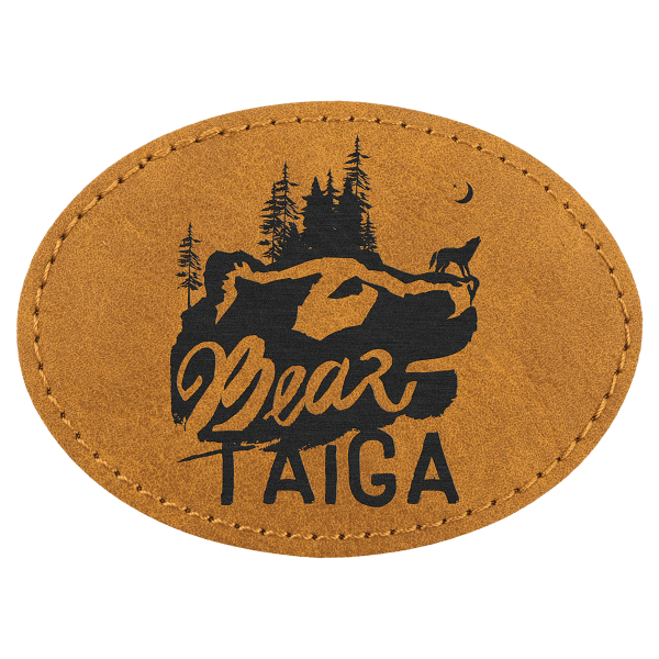 3.5" x 2.5" Light Oval Leatherette Patch Premier – item PTH667 image 4