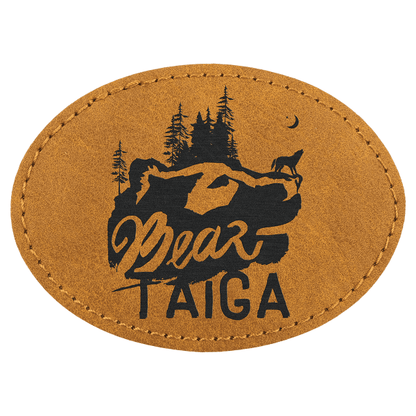 3.5" x 2.5" Light Oval Leatherette Patch Premier – item PTH667 image 4