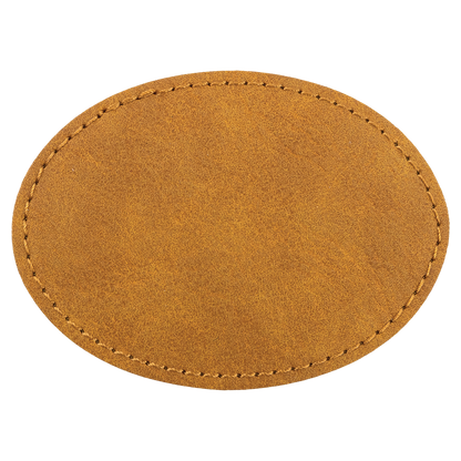 3.5" x 2.5" Light Oval Leatherette Patch Premier – item PTH667 image 3