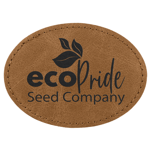 3.5" x 2.5" Medium Brown Oval Leatherette Patch Premier – item PTH668 image 4