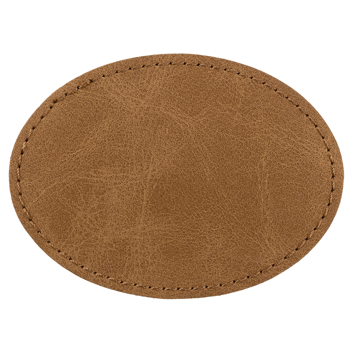 3.5" x 2.5" Medium Brown Oval Leatherette Patch Premier – item PTH668 image 3