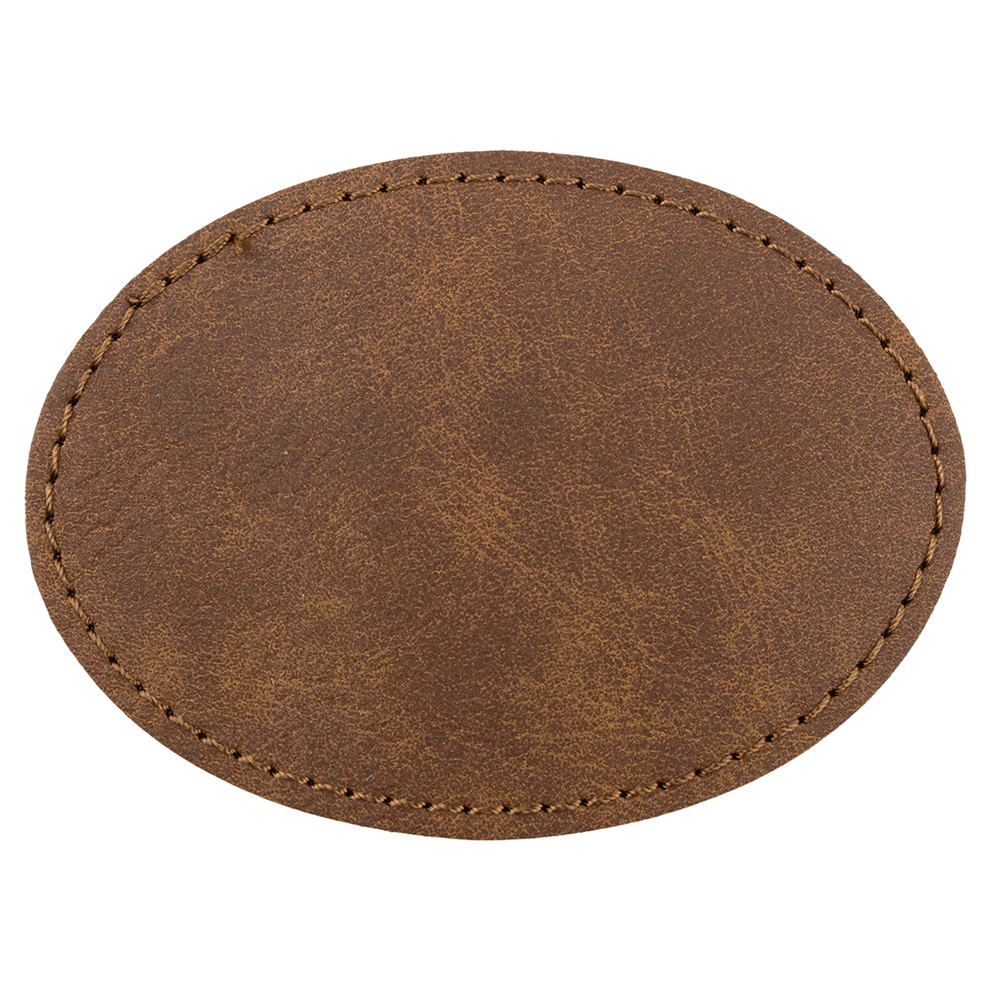 3.5" x 2.5" Dark Brown Oval Leatherette Patch Premier – item PTH669 image 3