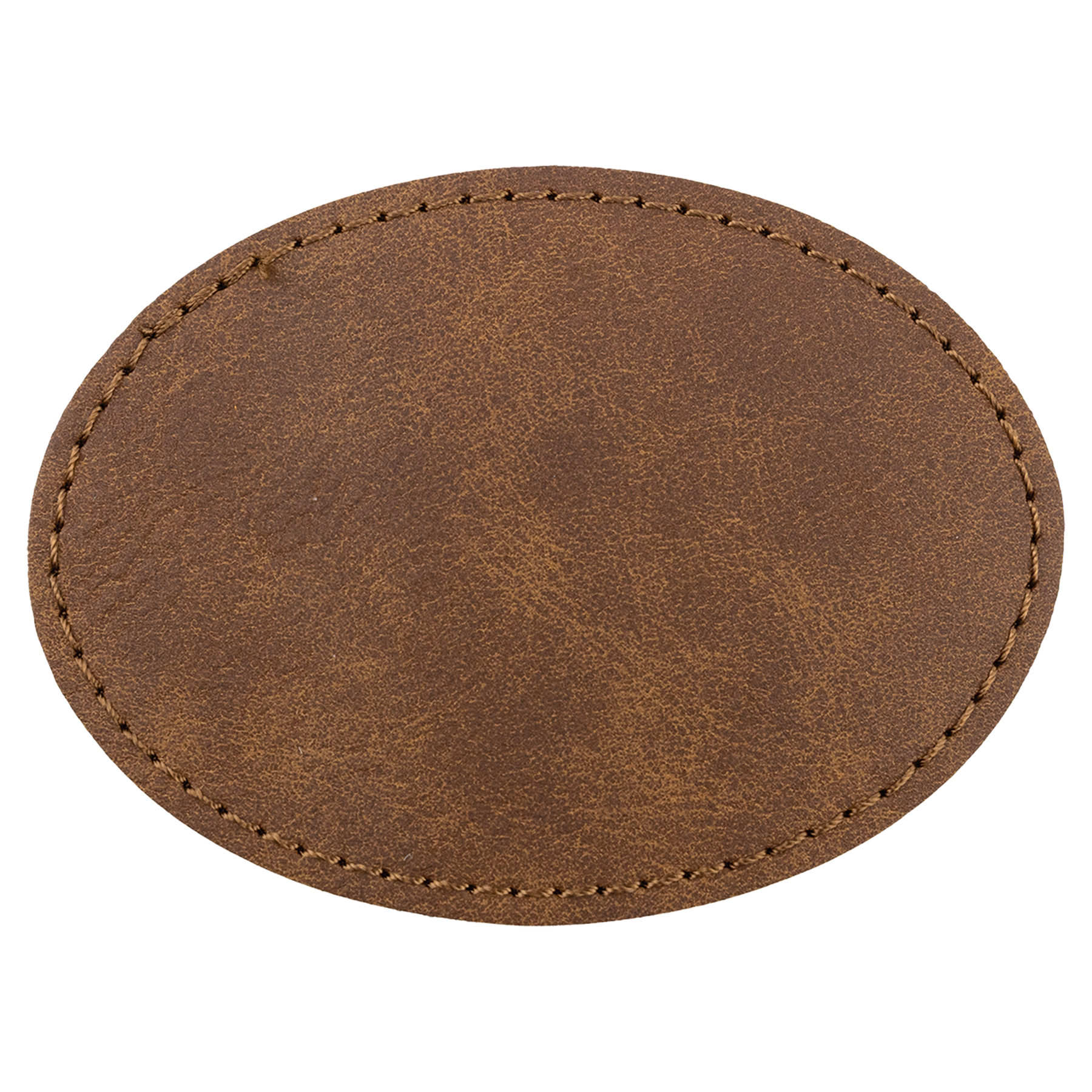 3.5" x 2.5" Dark Brown Oval Leatherette Patch Premier – item PTH669 image 3