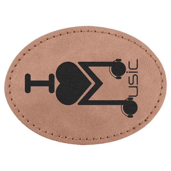 3.5" x 2.5" Blush Oval Leatherette Patch with Pro Premier – item PTH670 image 4
