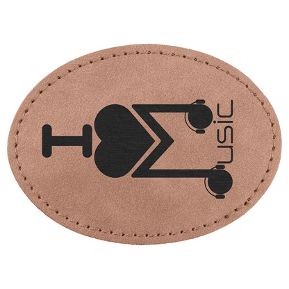 3.5" x 2.5" Blush Oval Leatherette Patch with Pro Premier – item PTH670 image 4