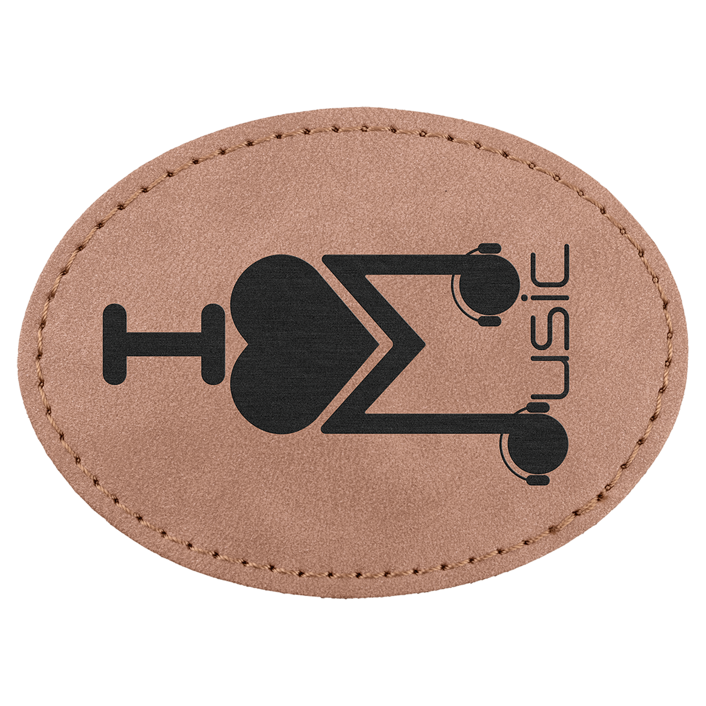 3.5" x 2.5" Blush Oval Leatherette Patch with Pro Premier – item PTH670