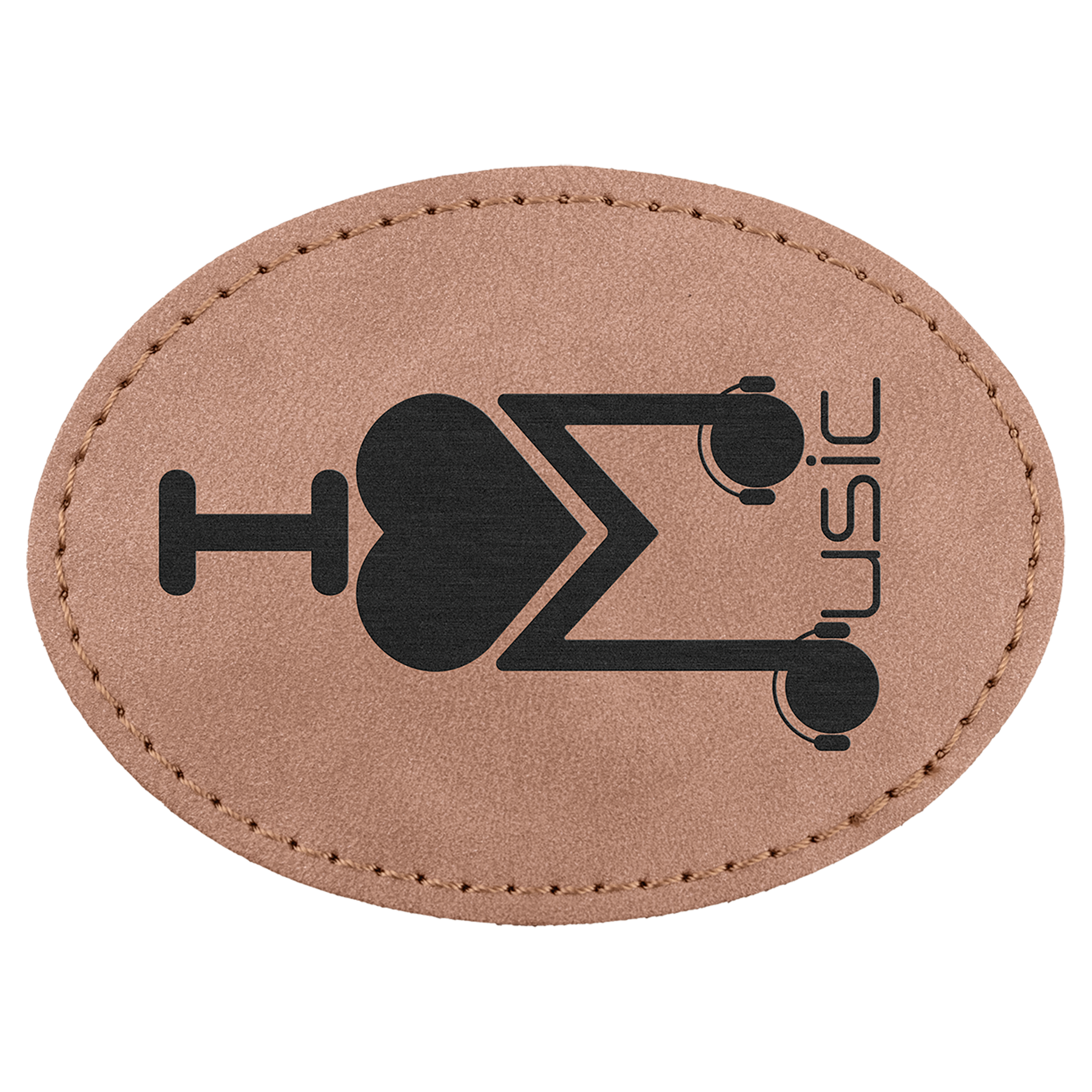 3.5" x 2.5" Blush Oval Leatherette Patch with Pro Premier – item PTH670