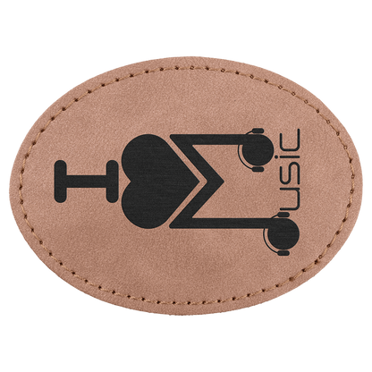 3.5" x 2.5" Blush Oval Leatherette Patch with Pro Premier – item PTH670