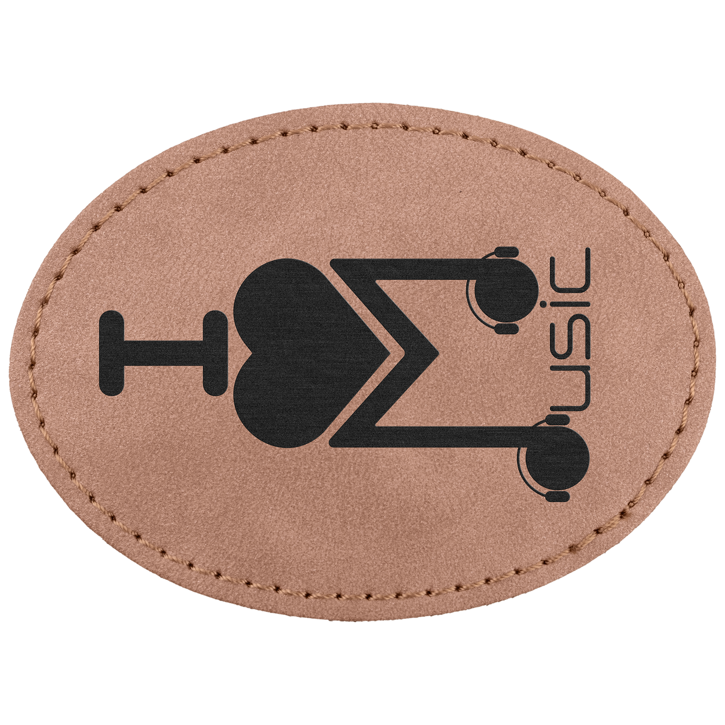 3.5" x 2.5" Blush Oval Leatherette Patch with Pro Premier – item PTH670 image 2